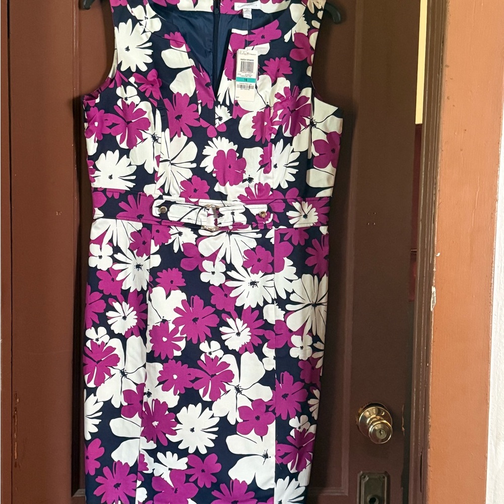 Floral Sleeveless Dress - Pink and White